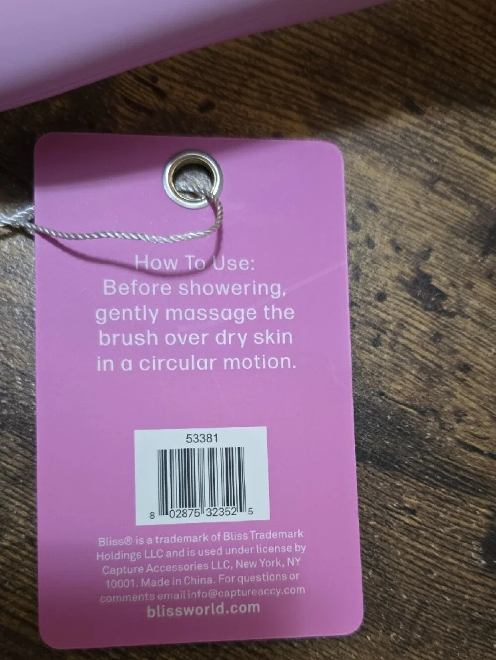Bliss Soft-Touch Body Brush in Pink and Natural Bristles